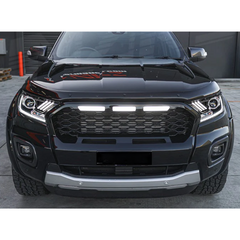 Ranger T6 2016-2019 Replacement Grill With LED'S In Gloss Black - Mesh Style
