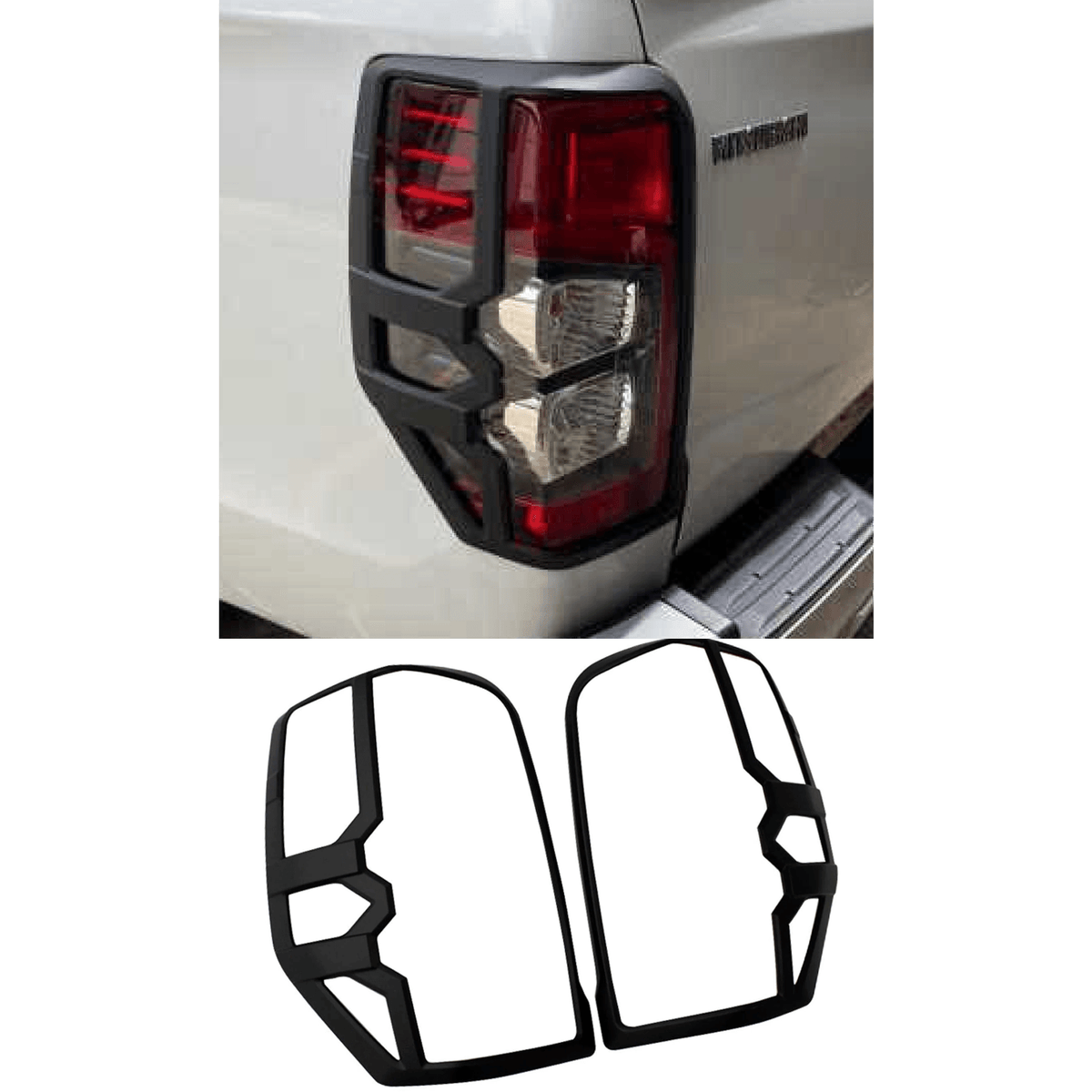 Mitsubishi L200 Series 6 2019 On - Stx Tail Light Guards Covers - Pair - Black