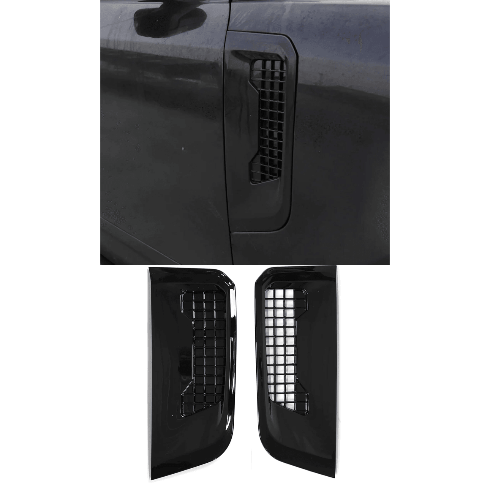 Land Rover Defender L663 90 / 110 / 130 2020 On - Side Vents In Gloss Black