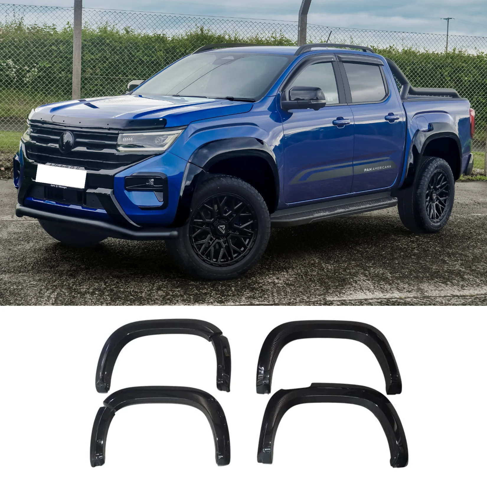 VW Amarok 2023 On Wheel Arches 6 PC Set In Gloss Black