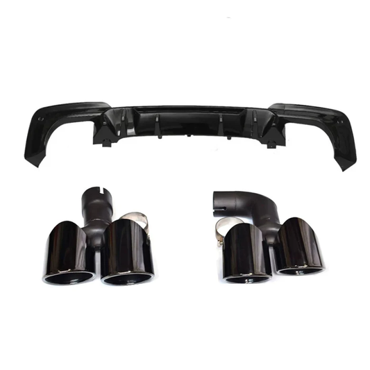 BMW X3 G01 PRE LCI Black Knight Rear Diffuser In Gloss Black (With Exhaust Tips)