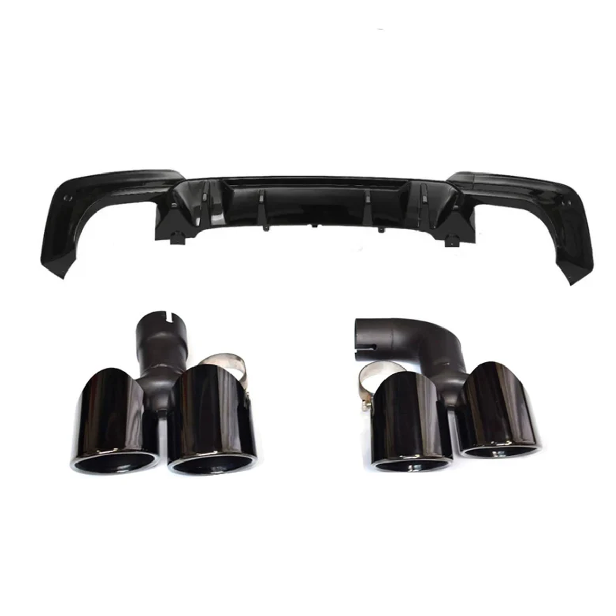 BMW X3 G01 PRE LCI Black Knight Rear Diffuser In Gloss Black (With Exhaust Tips)