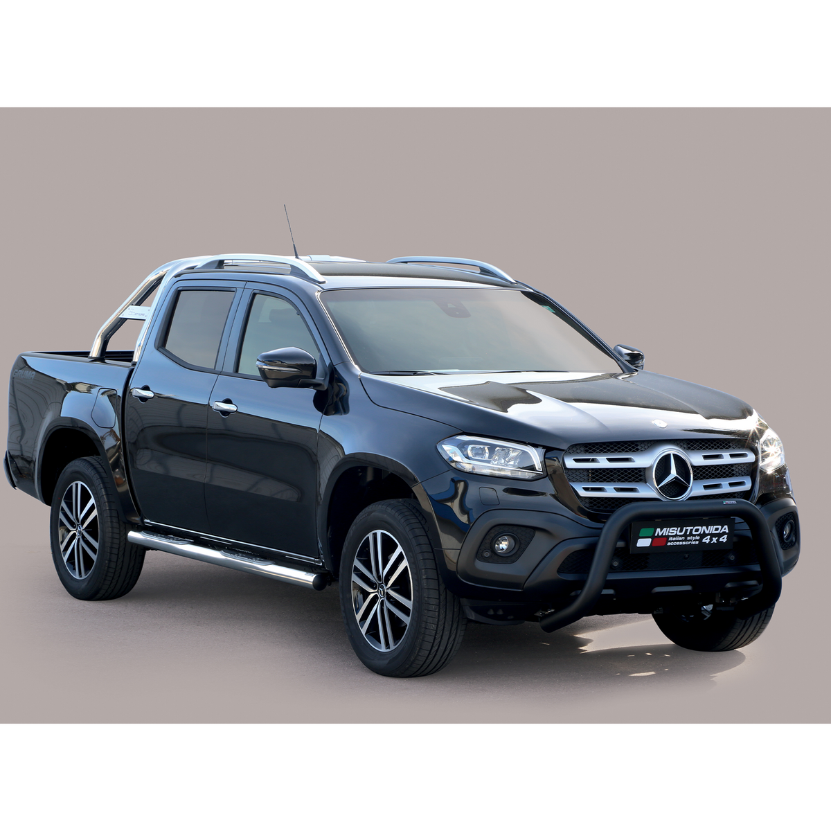 Mercedes X Class 2017 On Misutonida Eu Approved Front Bar In Black - 76mm