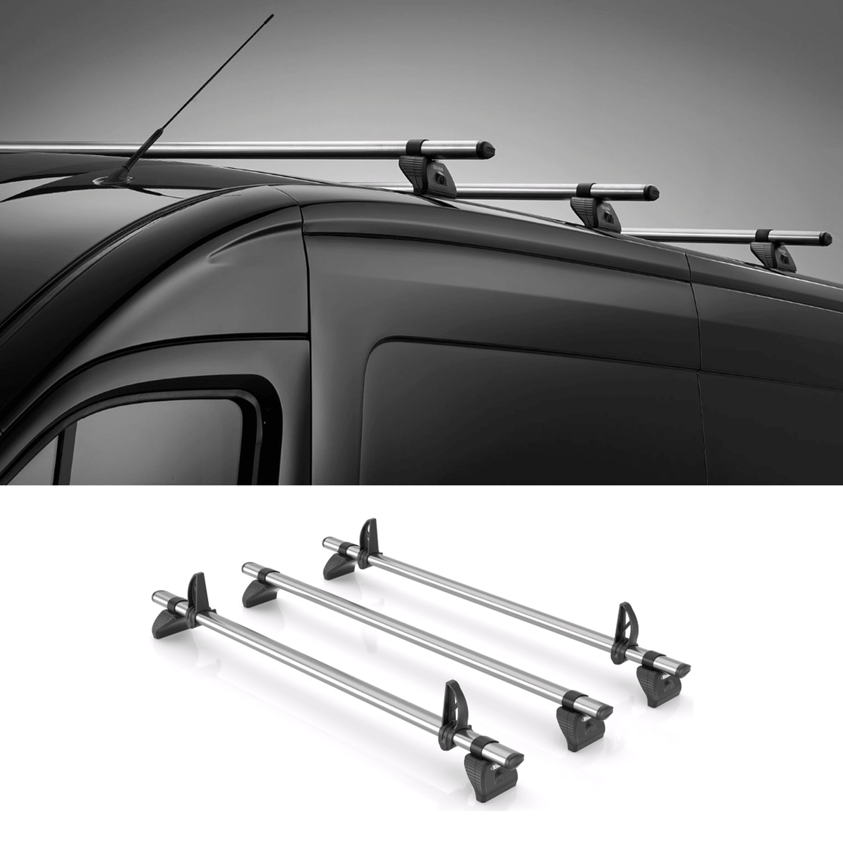 Rhino KammBar Fleet 3 Bar Van Roof Bar System - Ford Transit Custom 2023 On