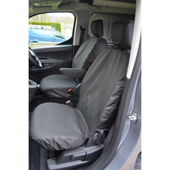 Peugeot Partner 2018 On Seat Covers - Black Driver And Single Passenger With Seperate Headrest