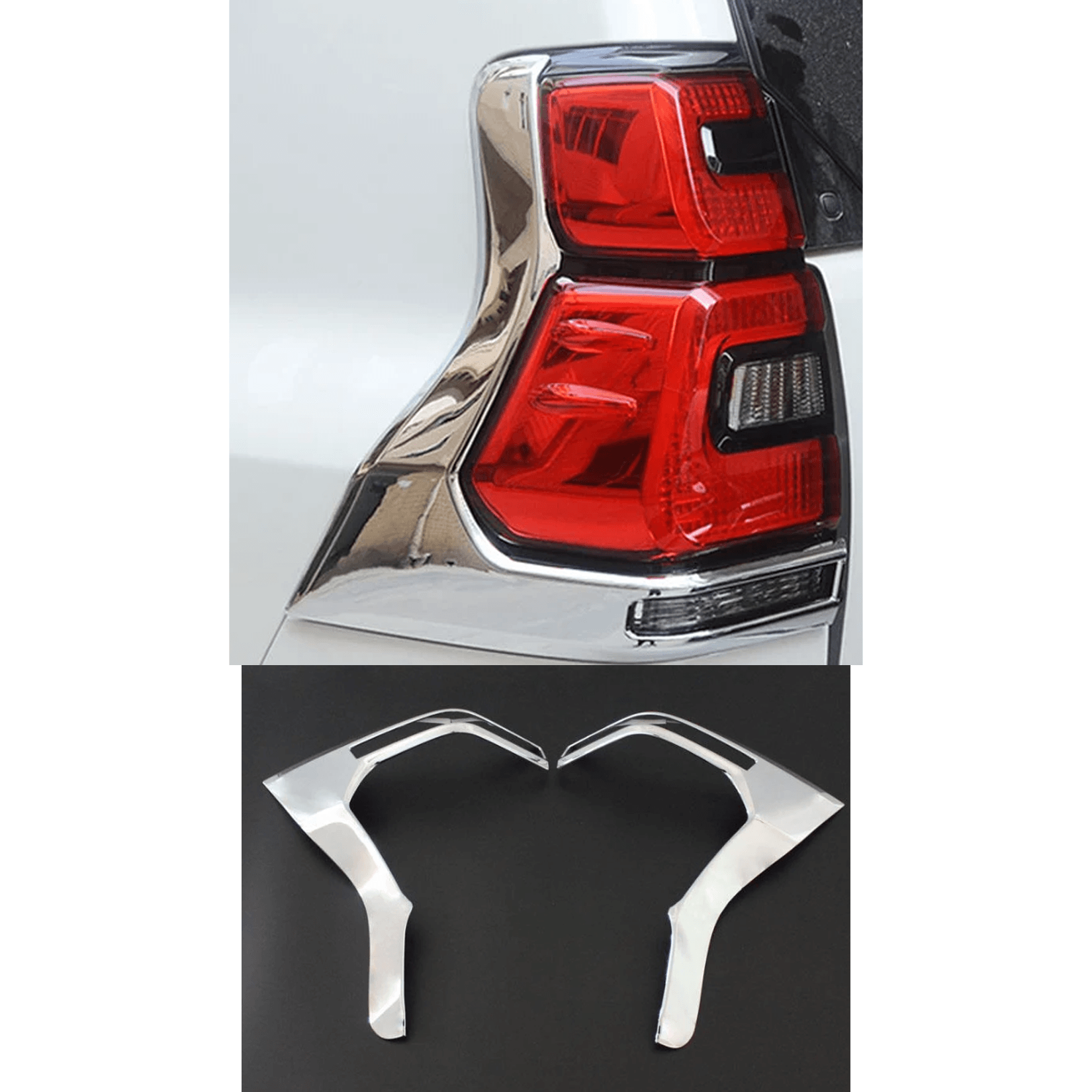 Toyota Landcruiser Lc150 2018 On Chrome Tail Light Guards