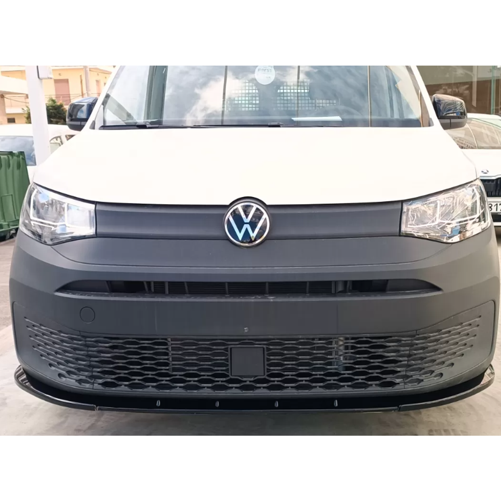 VW Caddy 2021 On V2 Front Bumper Spoiler Splitter Lip - Gloss Black