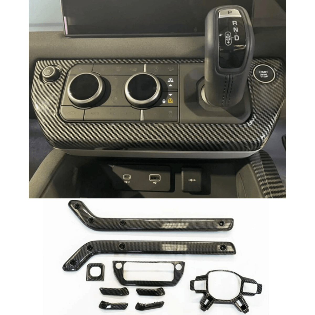 Land Rover Defender L663 2020 On Interior Trim Kit - Carbon Fibre Look