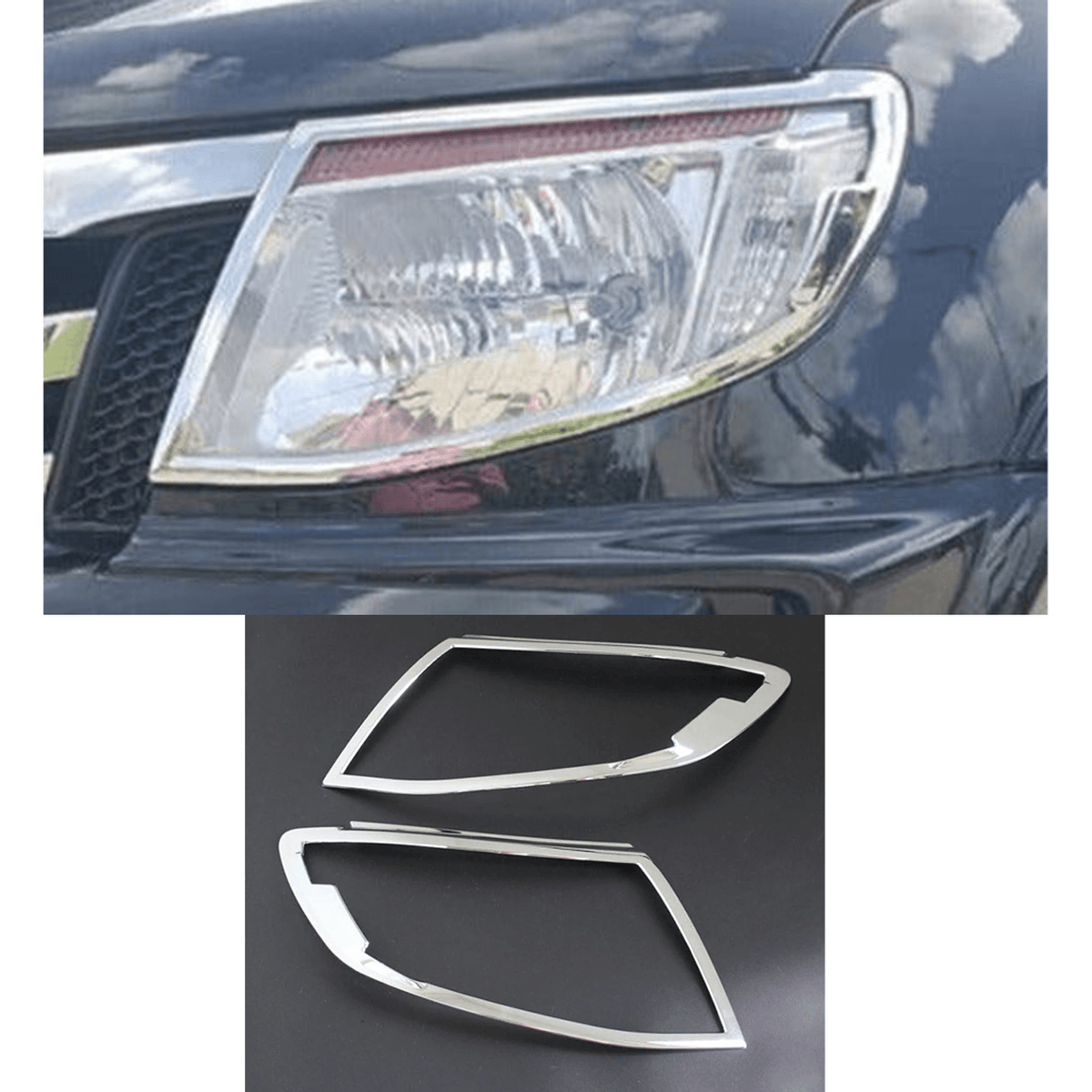 Ford Ranger T6 2012-2015 - Stx Head Light Covers - Chrome