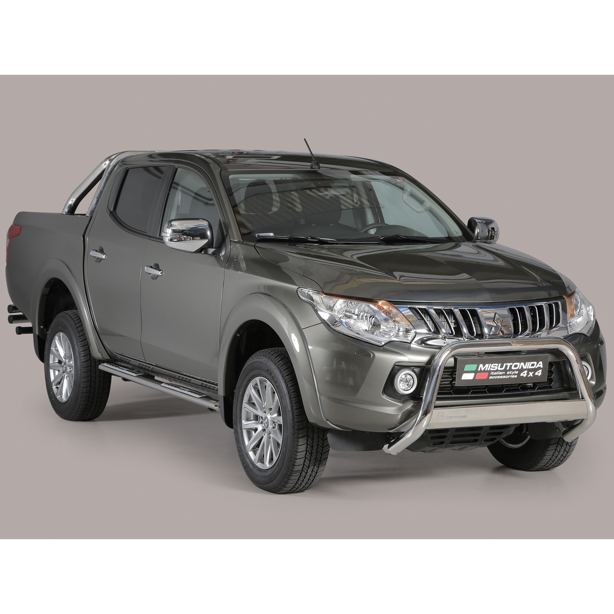 Mitsubishi L200 Series 5 2016 On Misutonida Eu Approved Front A-bar - 63mm - Stainless Finish