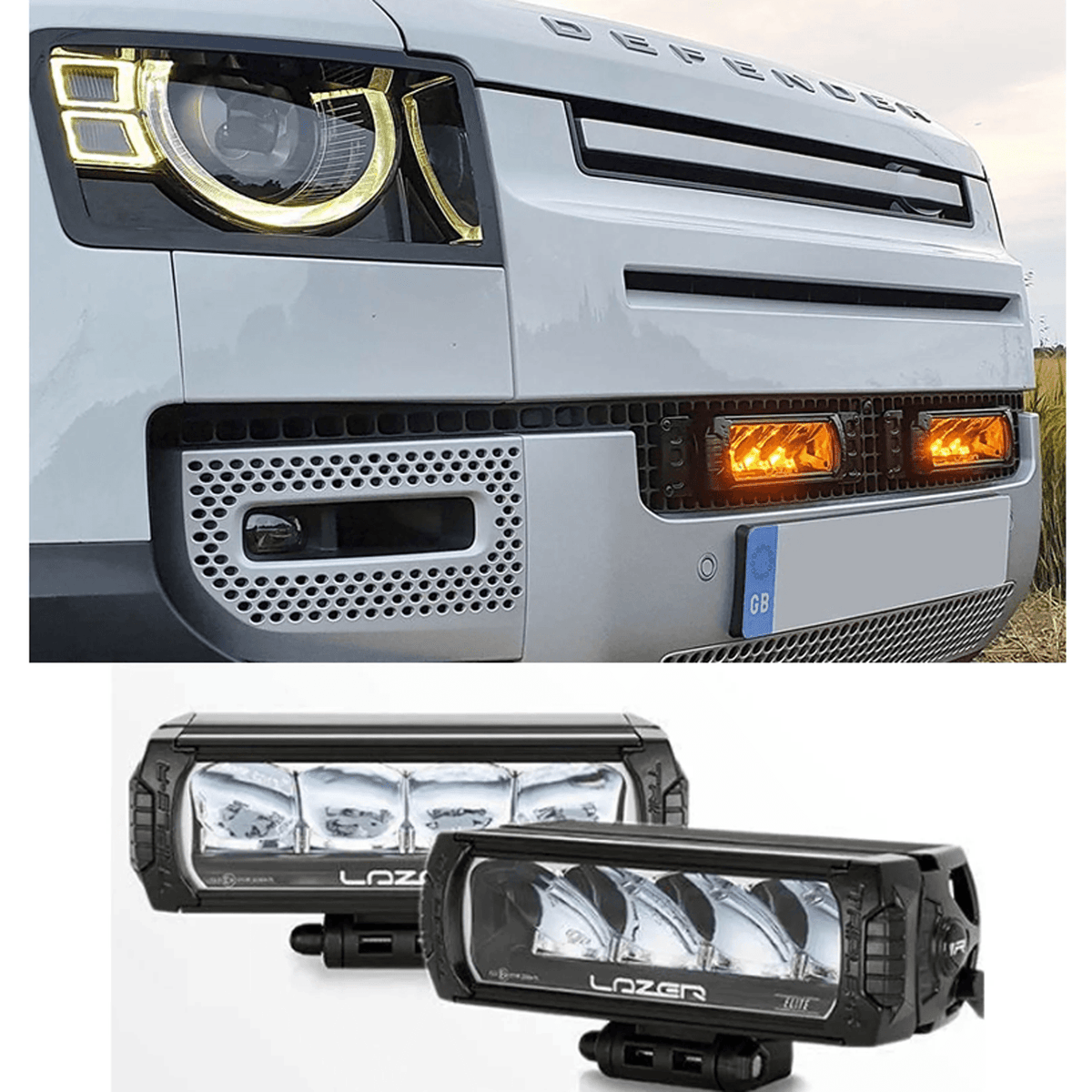 Landrover Defender L663 2020 On - Lazer Light Grille Kit - 2x Triple-r 750 Elite