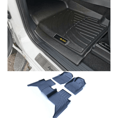 Ford Ranger T6 - 2012-2022 Double Cab 3d Tailored Mats 3 -pcs Set - Black Mudblock