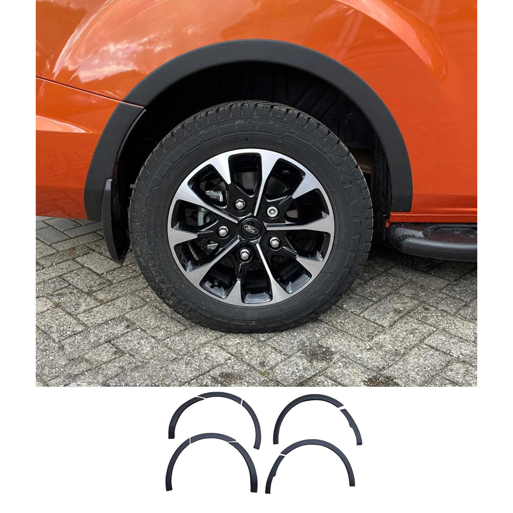 Ford Transit Custom Mk1 Facelift 2018 - 2024 - Wheel Arch Trims (10pcs) - Matte Black