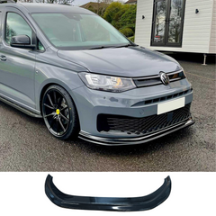 Vw Caddy 2021 On Front Bumper Spoiler Splitter Lip - Gloss Black