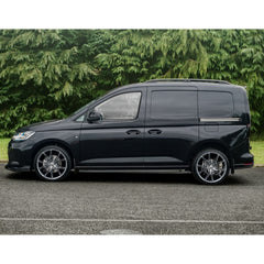 VW Caddy 2021 On SWB Trapeziod Side Bars in Gloss Black