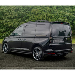 VW Caddy 2021 On SWB Trapeziod Side Bars in Gloss Black