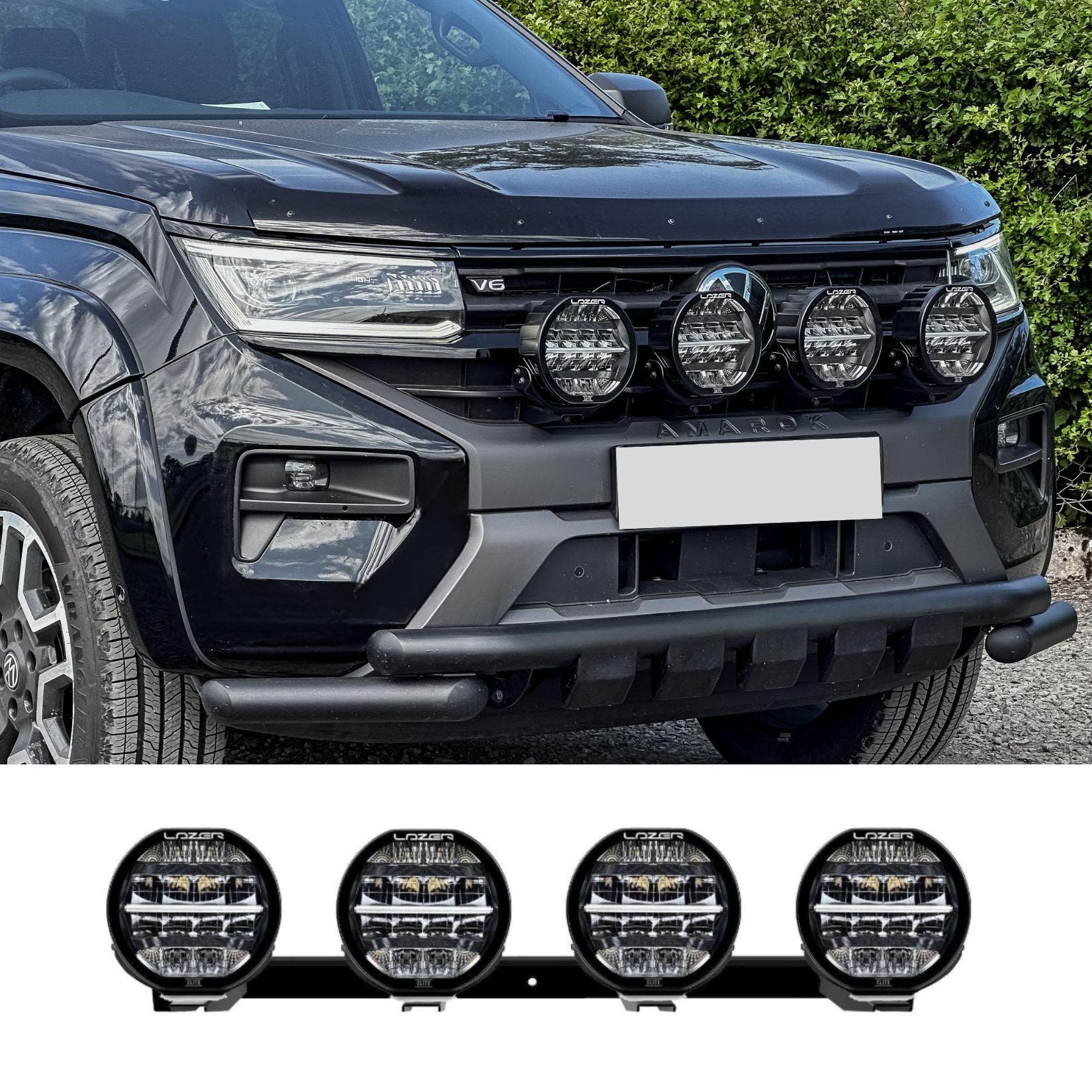 Volkswagen Amarok 2023+ Front Spotlight Mount Bracket Bar Black Choose Lazer Lamps