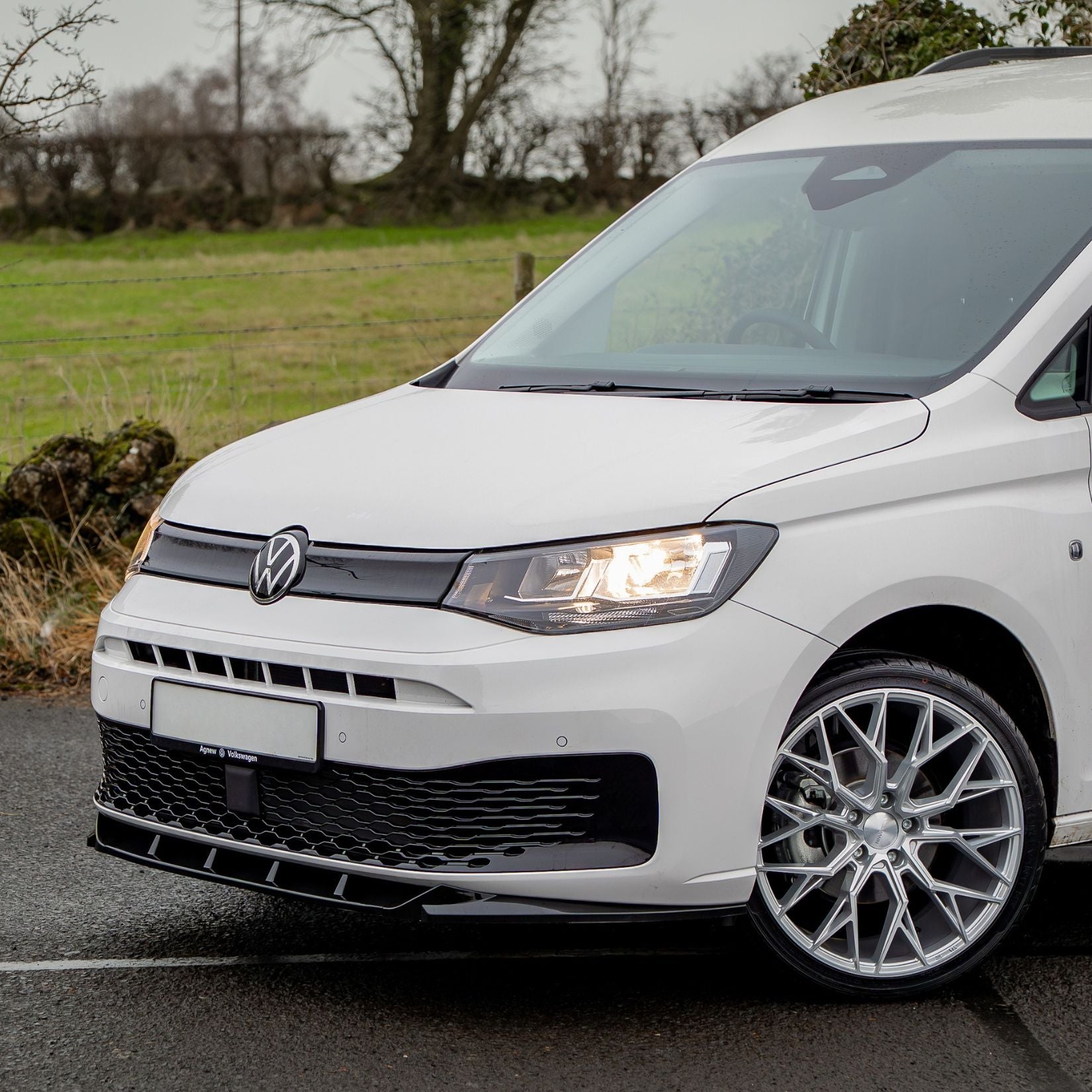 Vw Caddy 2021 On V2 Front Splitter - Gloss Black