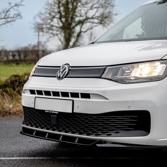 Vw Caddy 2021 On V2 Front Splitter - Gloss Black
