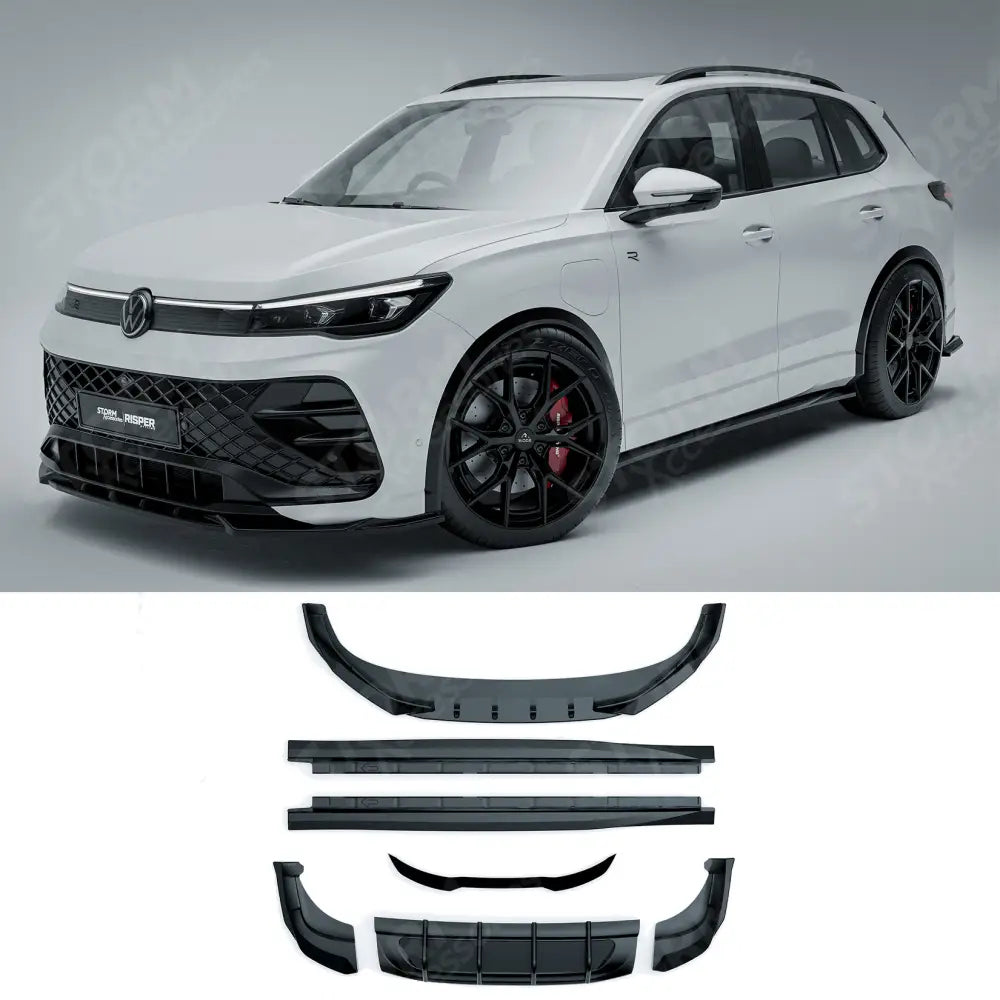 Aero Body Kit In Gloss Black For VW Tiguan R-Line MK3 2024 On