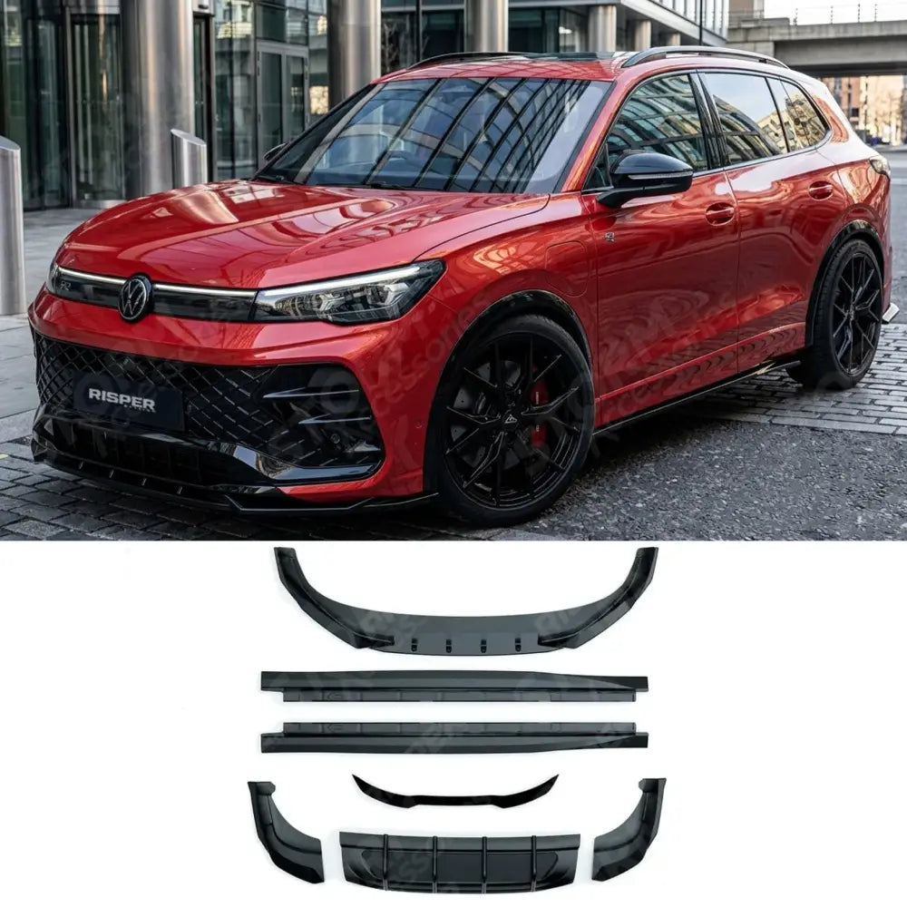 Aero Body Kit In Gloss Black For VW Tiguan R-Line MK3 2024 On