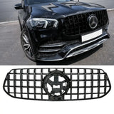 All Black Panamericana GT-R Style Front Grill For Mercedes GLS X167 2019+