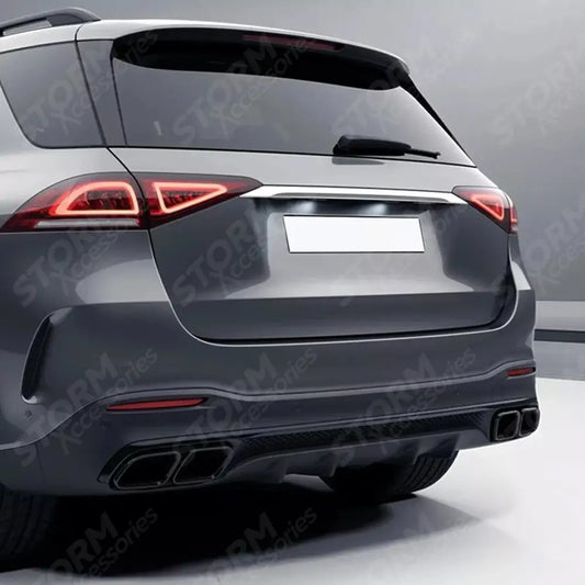 AMG Line Rear Diffuser With Tips In Gloss Black For Mercedes GLE W167 2019+