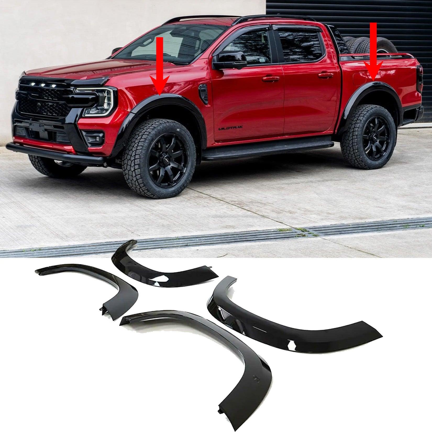 Ford Ranger 2023 On Double Cab Egr Wheel Arch Kit Smooth Gloss Black Finish - 6 Pcs