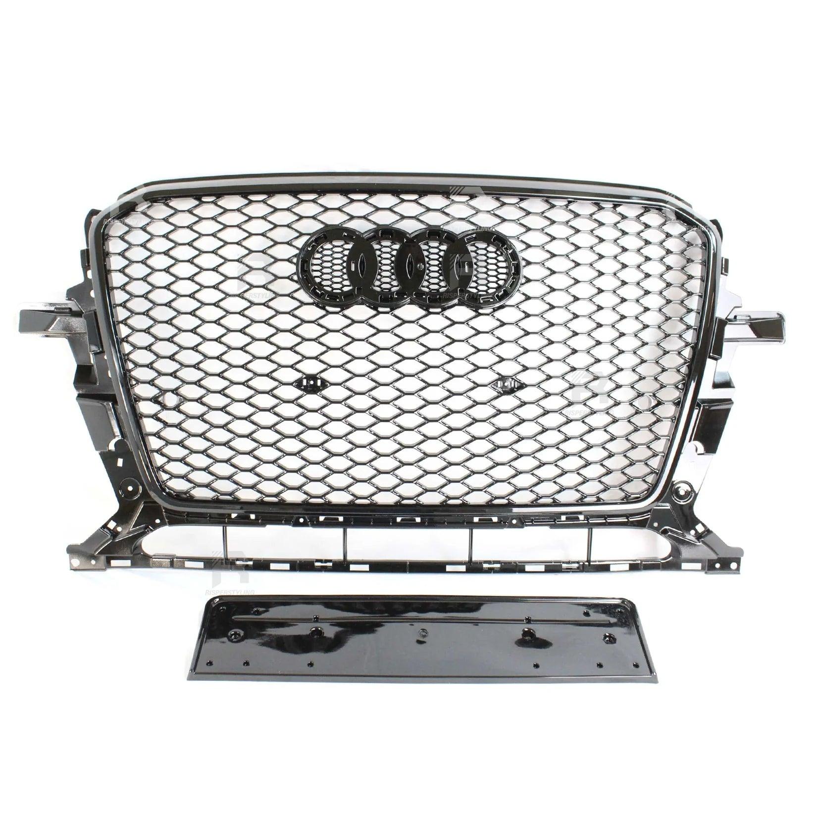 AUDI Q5 2013-2015 'RSQ5 STYLE' HONEYCOMB GRILL IN ALL GLOSS BLACK - Storm Xccessories