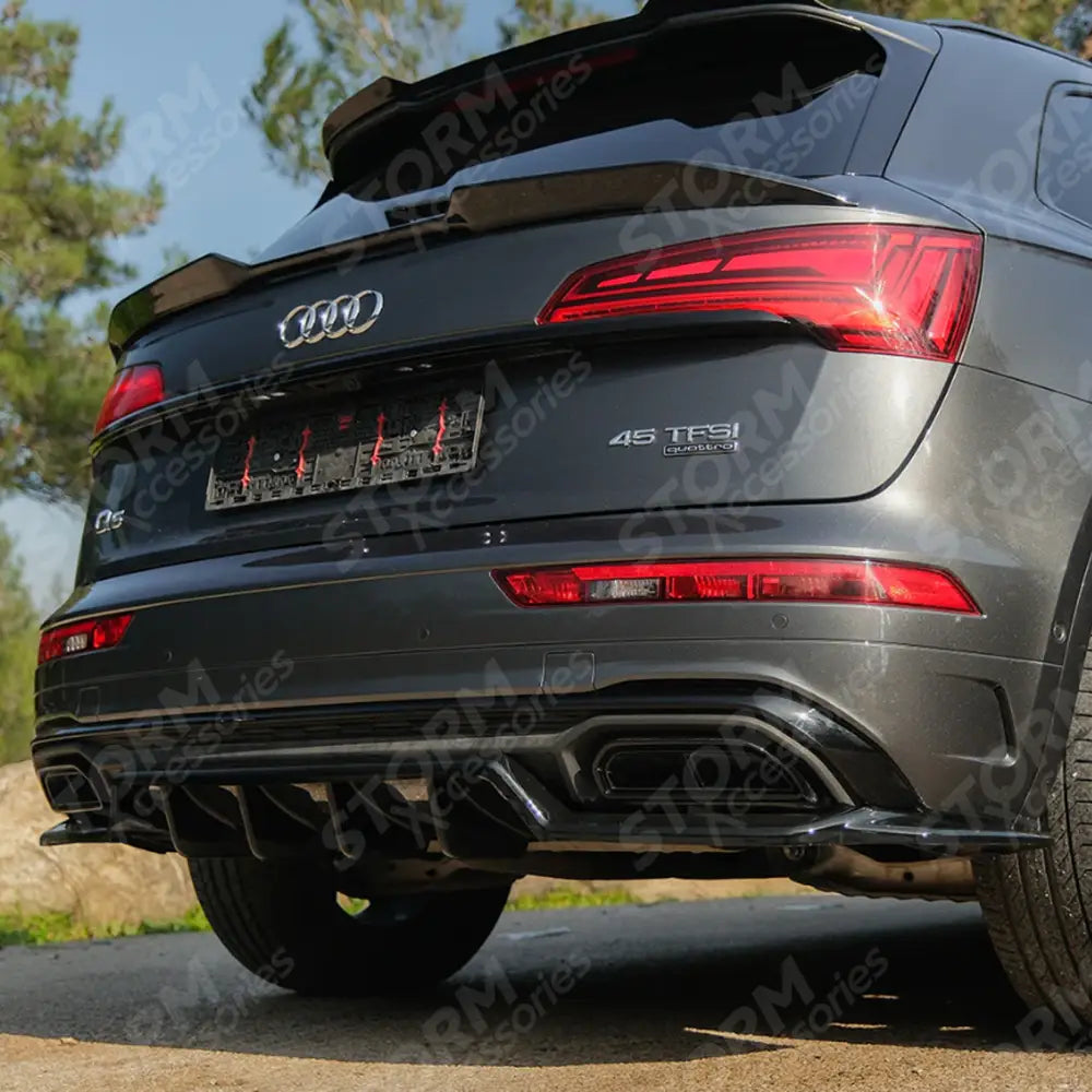 Audi Q5 S-Line Mk2 Facelift 2020-2024 Lower Spoiler In Gloss Black