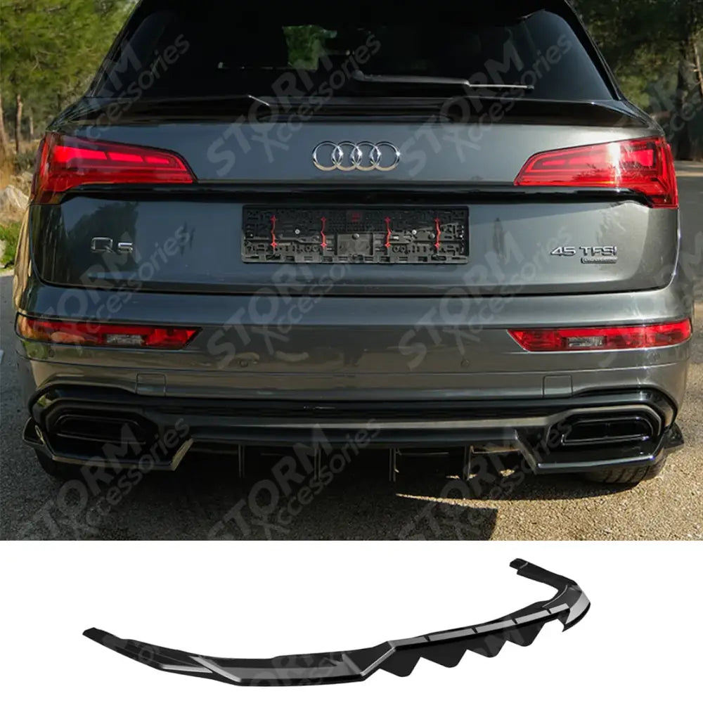 Audi Q5 S-Line Mk2 Facelift 2020-2024 Rear Centre Splitters In Gloss Black (2 Pcs)