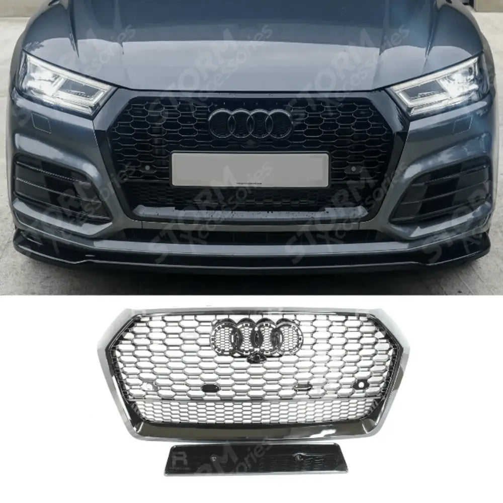 Audi Q5 / Sq5 2016-2019 'rsq5 Style' Honeycomb Grill In All Gloss Black