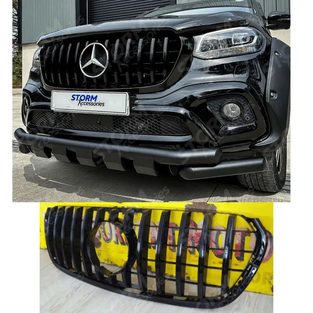 Black For Mercedes X-class Grille Amg Style In Gloss