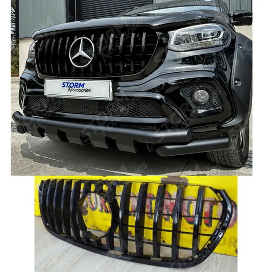 Black For Mercedes X-class Grille Amg Style In Gloss