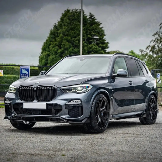 Black Knight Aero Kit Full With Grill & Mirror Caps For Bmw X5 G05 2018-2022