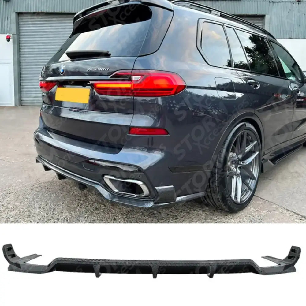 Black Knight Rear Diffuser In Carbon Style For BMW X7 G07 2018-2023