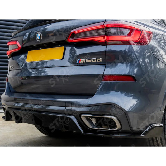Black Knight Rear Diffuser In Gloss Black For Bmw X5 G05 2018-2022