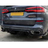 Black Knight Rear Diffuser In Gloss Black For Bmw X5 G05 2018-2022