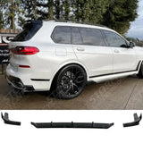 Black Knight Rear Diffuser In Gloss Black For BMW X7 G07 2018-2023