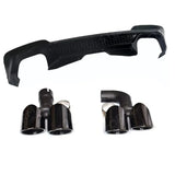 Black Knight Rear Diffuser In Gloss Black (With Exhaust Tips) For BMW X3 G01 PRE LCI