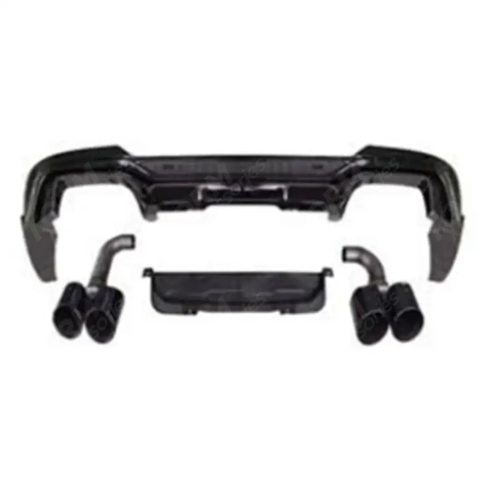Black Knight Rear Diffuser In Gloss Black (With Exhaust Tips) For BMW X4 G02 PRE LCI 2018-2022