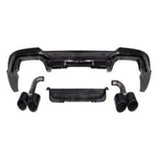 Black Knight Rear Diffuser In Gloss Black (With Exhaust Tips) For BMW X4 G02 PRE LCI 2018-2022
