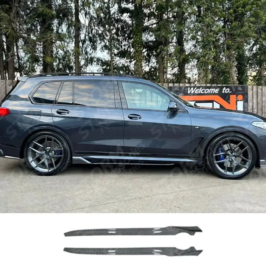 Black Knight Side Skirts In Carbon Look For BMW X7 2018-2023