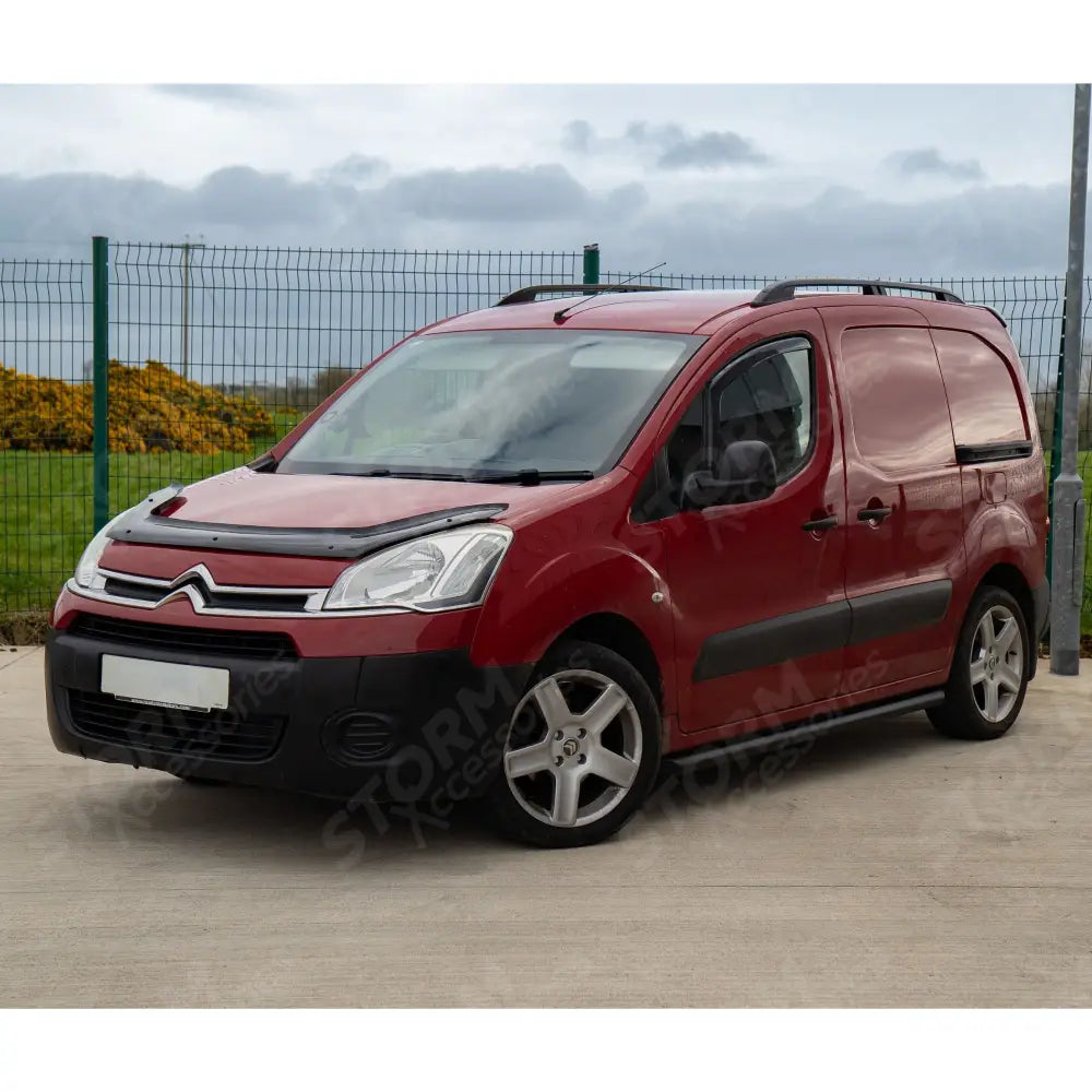 Black Side Bars Angular Short Wheel Base 60mm For Citroen Berlingo - Peugeot Partner - 2008-2018