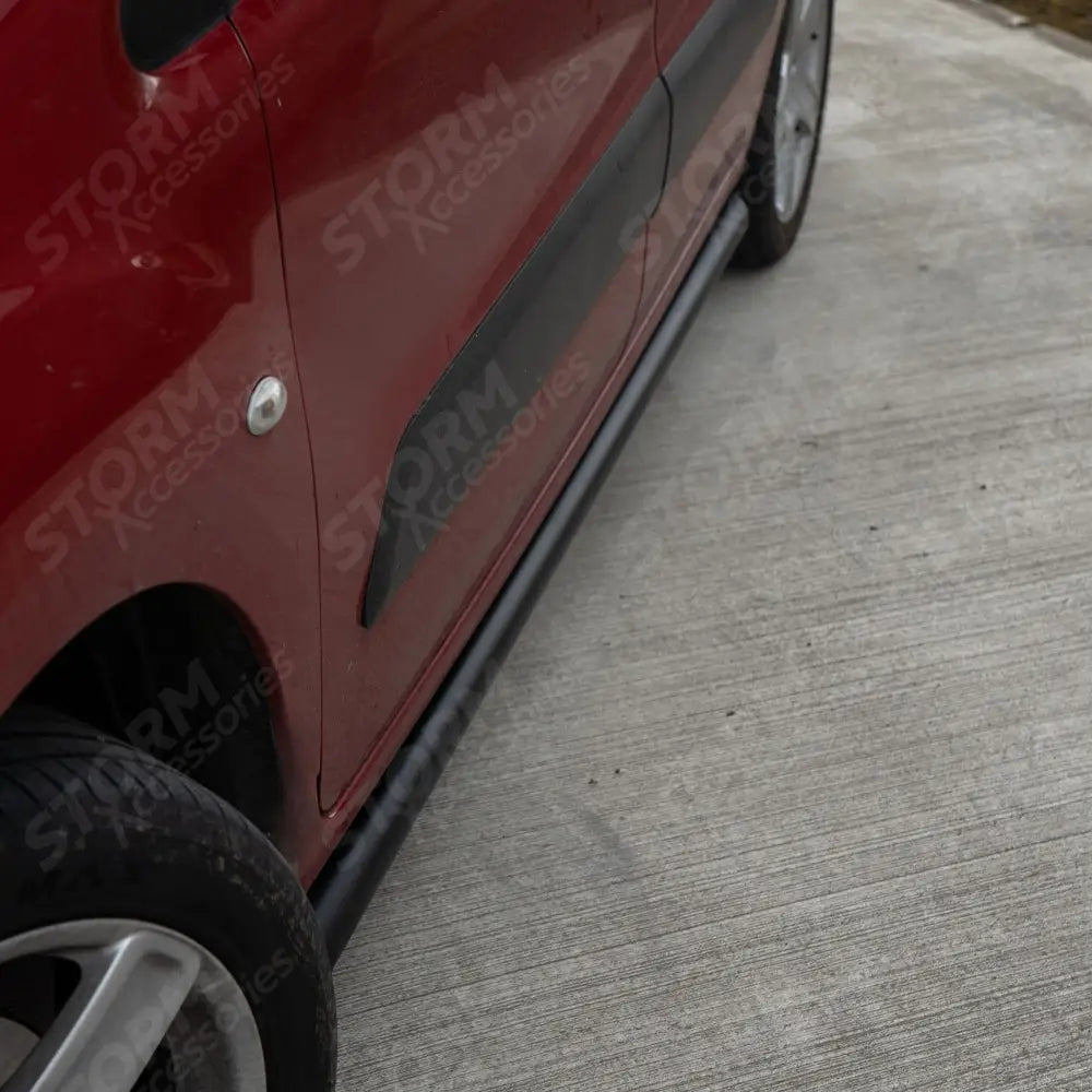 Black Side Bars Angular Short Wheel Base 60mm For Citroen Berlingo - Peugeot Partner - 2008-2018