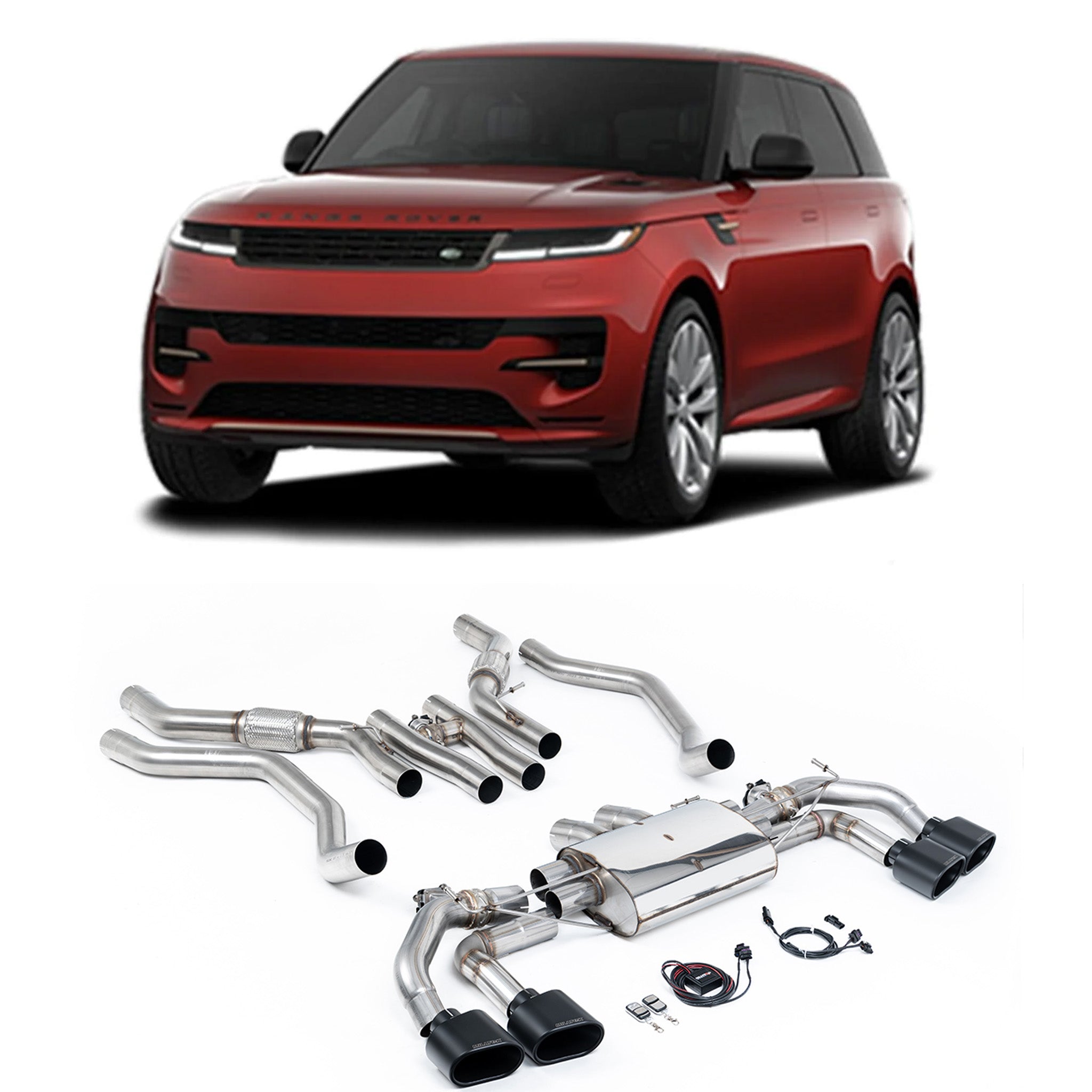 Range Rover Sport L461 2023+ P530 4.4 V8 Milltek Sport Cat Back Exhaust System Cerakote Black Ovals