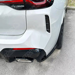 BMW X3 G01 LCI 2022+ M-Sport Rear Bumper Corner Splitters In Gloss Black