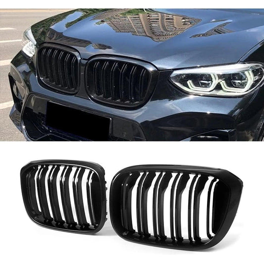 BMW X3 G01 / X4 G02 2018+ - M DUAL SLAT KIDNEY GRILL - GLOSS BLACK - Storm Xccessories