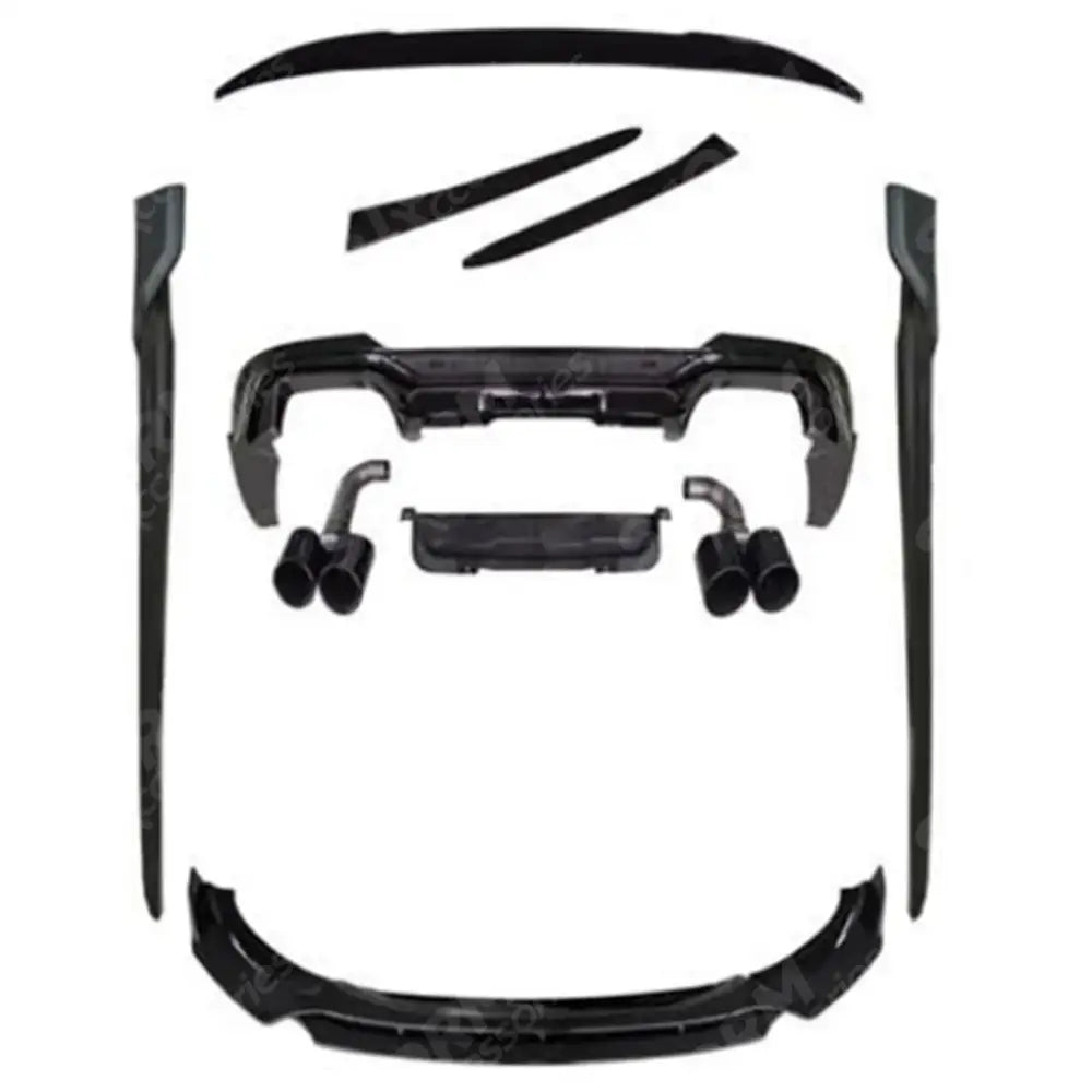 BMW X4 2018-2020 Full Aero Kit With Exhaust Tips In Gloss Black