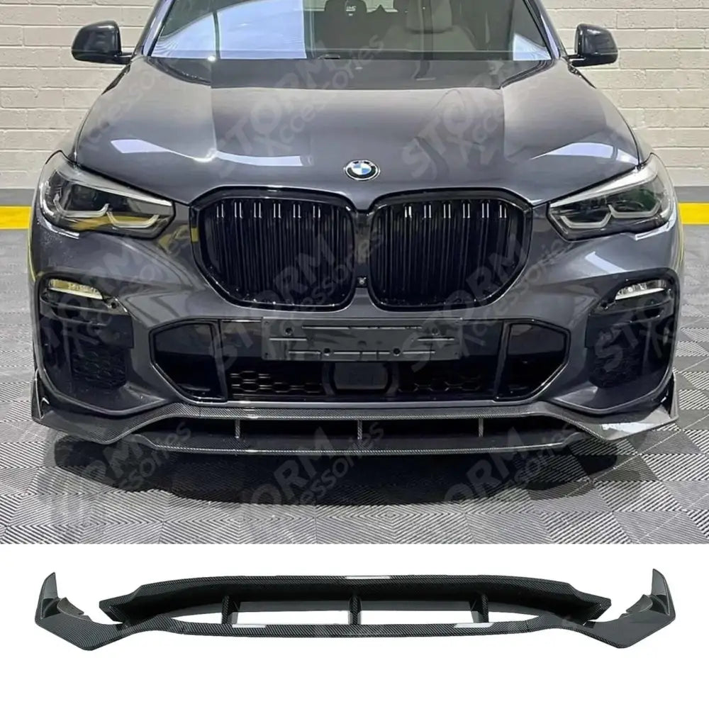 Bmw X5 G05 2018-2022 - Front Splitter In Carbon Look - Black Knight